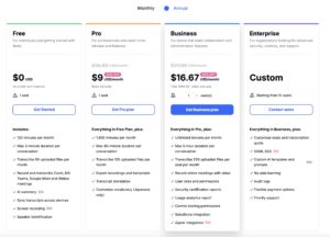 Notta Price Plan